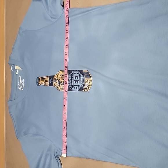 Original Penguin Size M "Don't Worry BEER Happy" Blue T-Shirt NEW with Tag - Picture 4 of 9